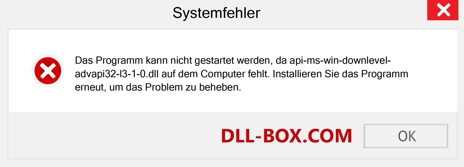 api-ms-win-downlevel-advapi32-l3-1-0.dll-Datei fehlt?. Download für Windows 7, 8, 10 - Fix api-ms-win-downlevel-advapi32-l3-1-0 dll Missing Error unter Windows, Fotos, Bildern